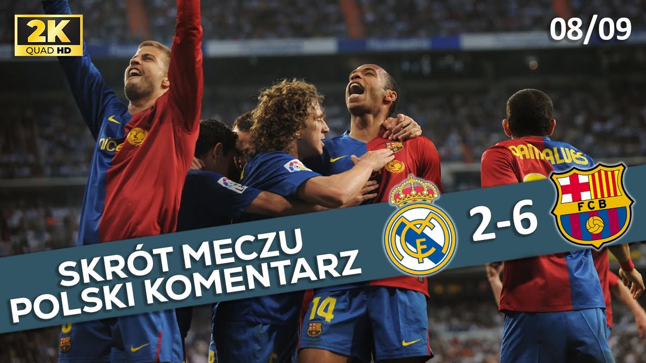 Real Madryt - FC Barcelona 2:6, La Liga 2008/09, Polski Komentarz ᴴᴰ