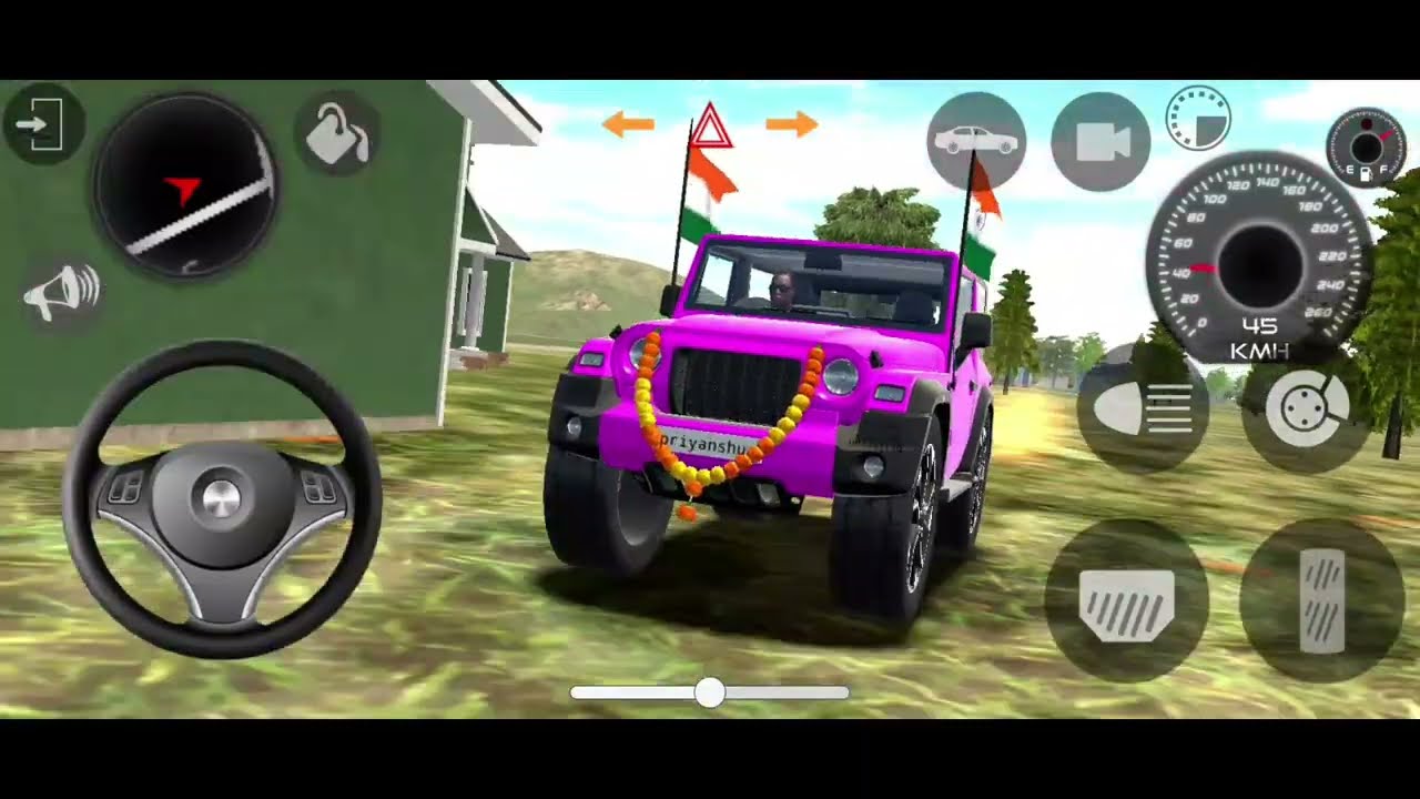 INDIAN 🇮🇳💥SIMULATOR CAR 3D 🔥 THAR GAME 💯 MODIFIED THAR😡#india#viral#youtubeshorts #games#indiancars 