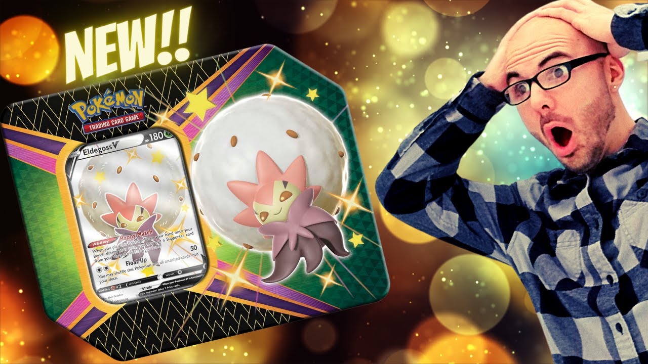 *WE PULLED SHINIES!!* NEW Pokemon 2021 Shining Fates Eldegoss V Tin Card Pack Opening!