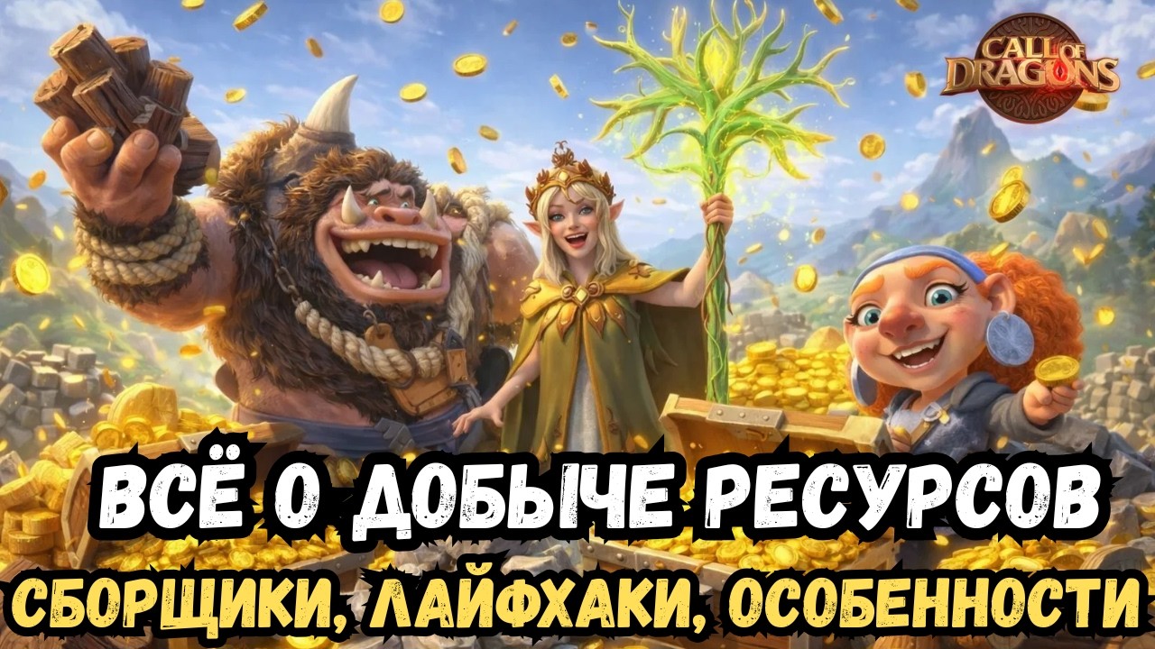 ПОЛНЫЙ ГАЙД ПО ДОБЫЧЕ РЕСУРСОВ / СБОРЩИКИ, ЛАЙФХАКИ, ГОРЫ РЕСУРСОВ / COD - CALL OF DRAGONS