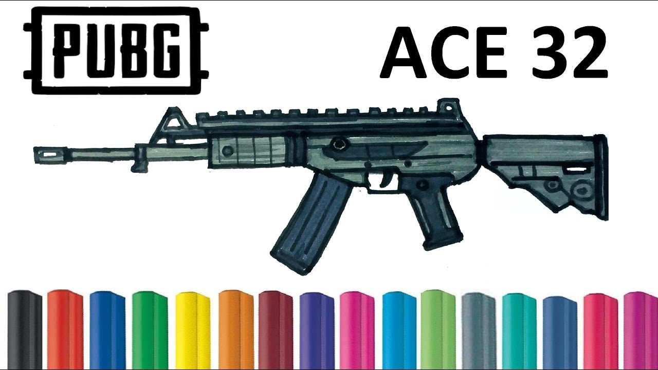 Easy Drawing Pubg mobile Ace32 I Kolay Pubg Mobile Ace32 çizimi I Silah Nasıl Çizilir?