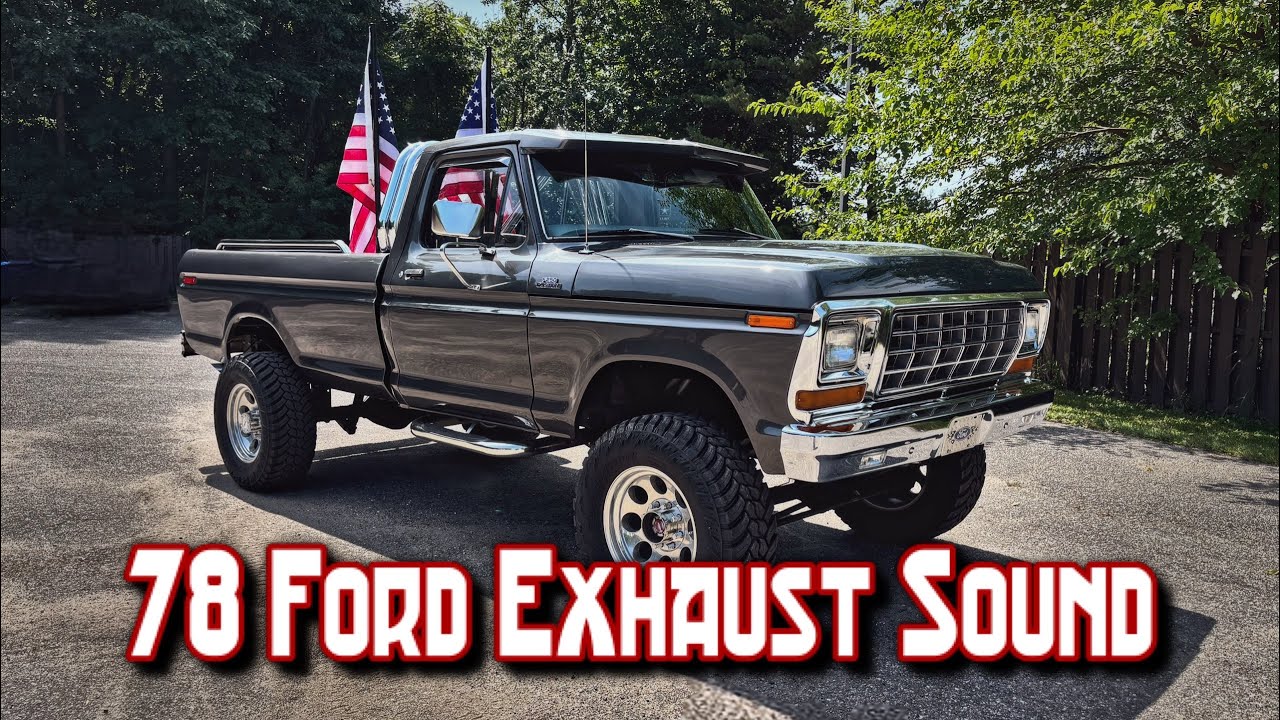 78 Ford truck exhaust sound. Flowmaster Super 44 mufflers.