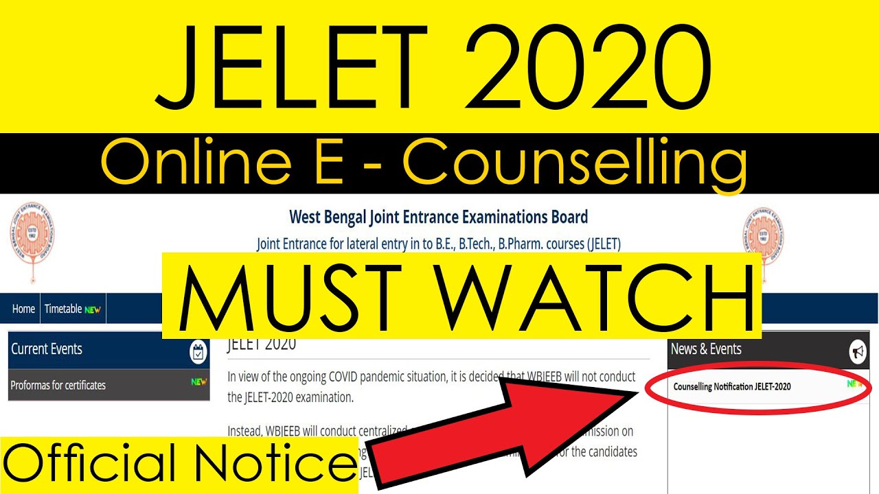 JELET E-COUNSELLING FINAL NOTIFICATION 2020 (explained) Part 1 {Rule & Regulations}