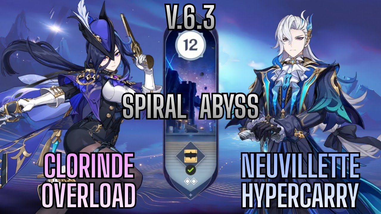 V.6.3 Spiral Abyss | Floor 12 | Clorinde Overload & Neuvillette Hypercarry | Genshin Impact 6.3