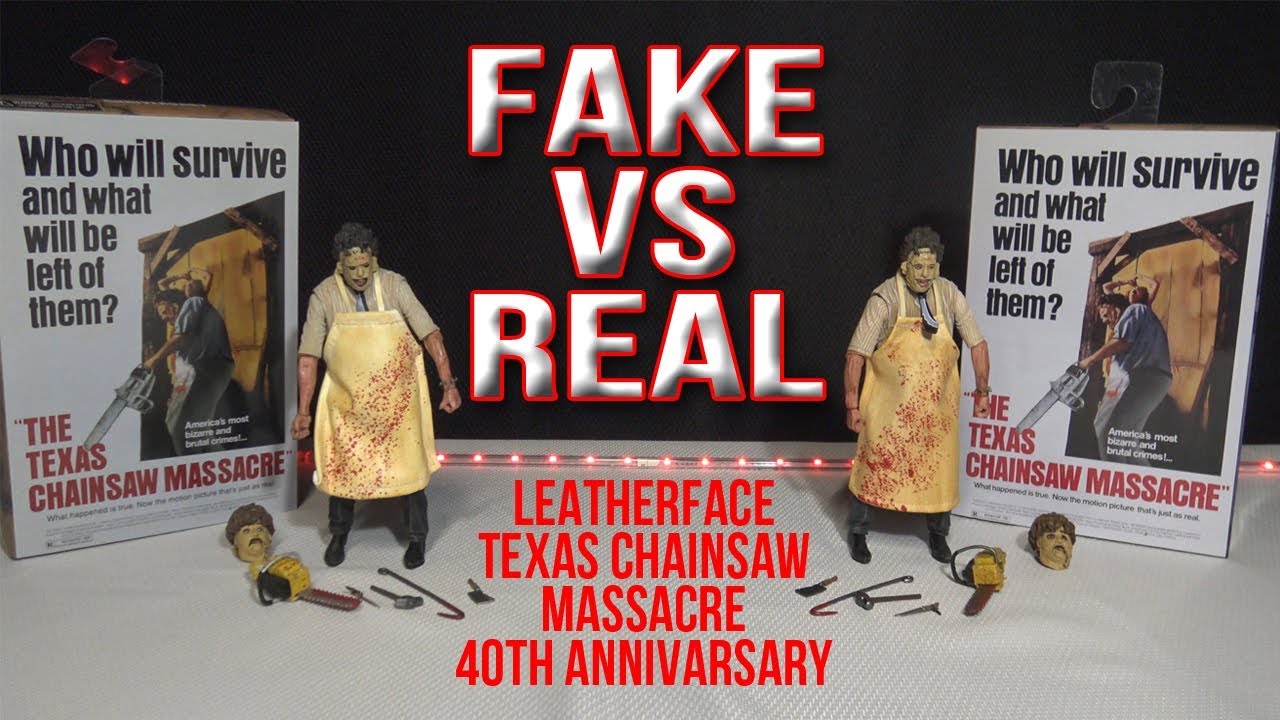 Fake Vs Real Leatherface Texas Chainsaw Massacre 40 Anniversary Neca Action Figure Review