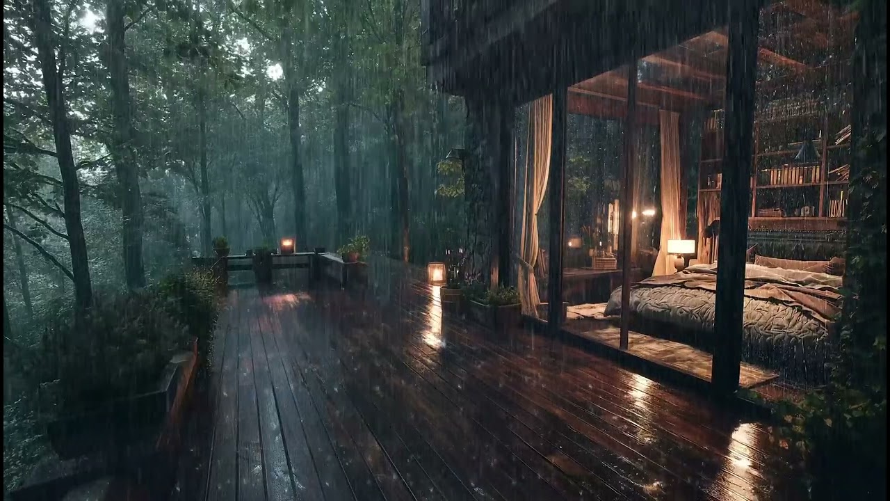 Лесной дождь за окном спальни 🌲 | Нежная ночная атмосфера для отдыха