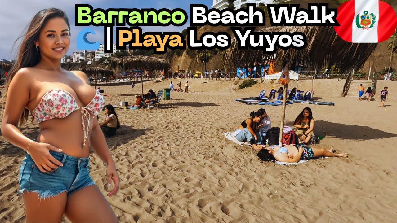 Playa Los Yuyos Barranco 🇵🇪 | Lima Beach Walk & Coastal Views (HD)