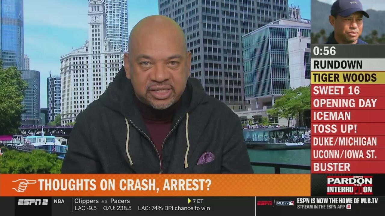 Pardon The Interruption | Wilbon reacts to Tiger Woods arrested on suspicion of DUI after Wreck
