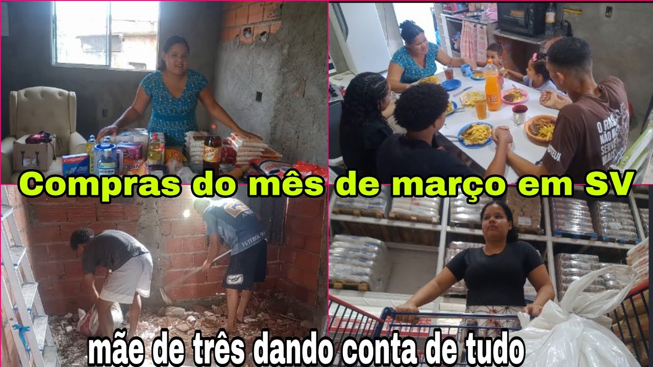 COMPRAS DO MÊS PRA 5 PESSOAS/ORGANIZEI TUDO😍MUITO TRABALHO NA OBRA+ALMOÇO EM FAMÍLIA ♥️