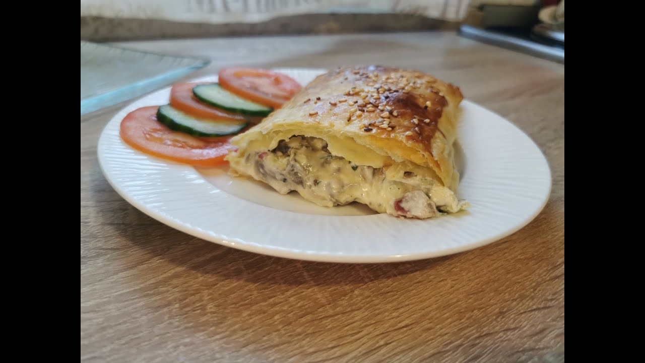 PUFF PASTRY with mushrooms, prosciutto and cheese EASY AND DELICIOUS #puffpastry