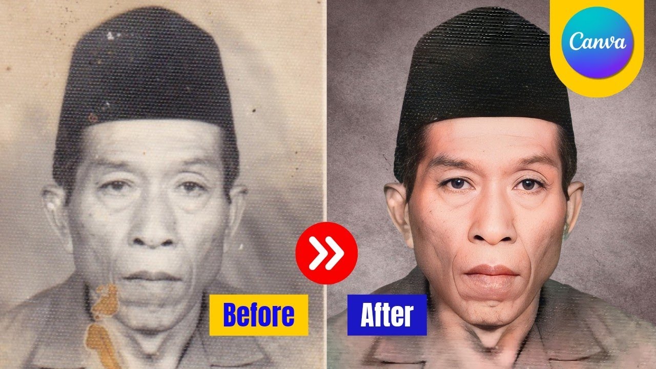 Cara memperbaiki foto lama yang rusak dengan ai di canva