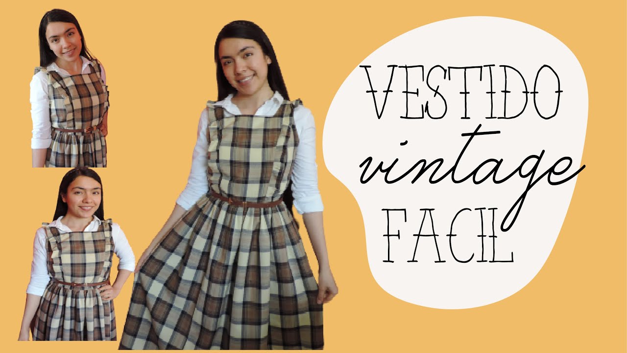 Como Hacer Vestido Vintage FACIL Diy Vestido Vintage Dress  Moda modesta
