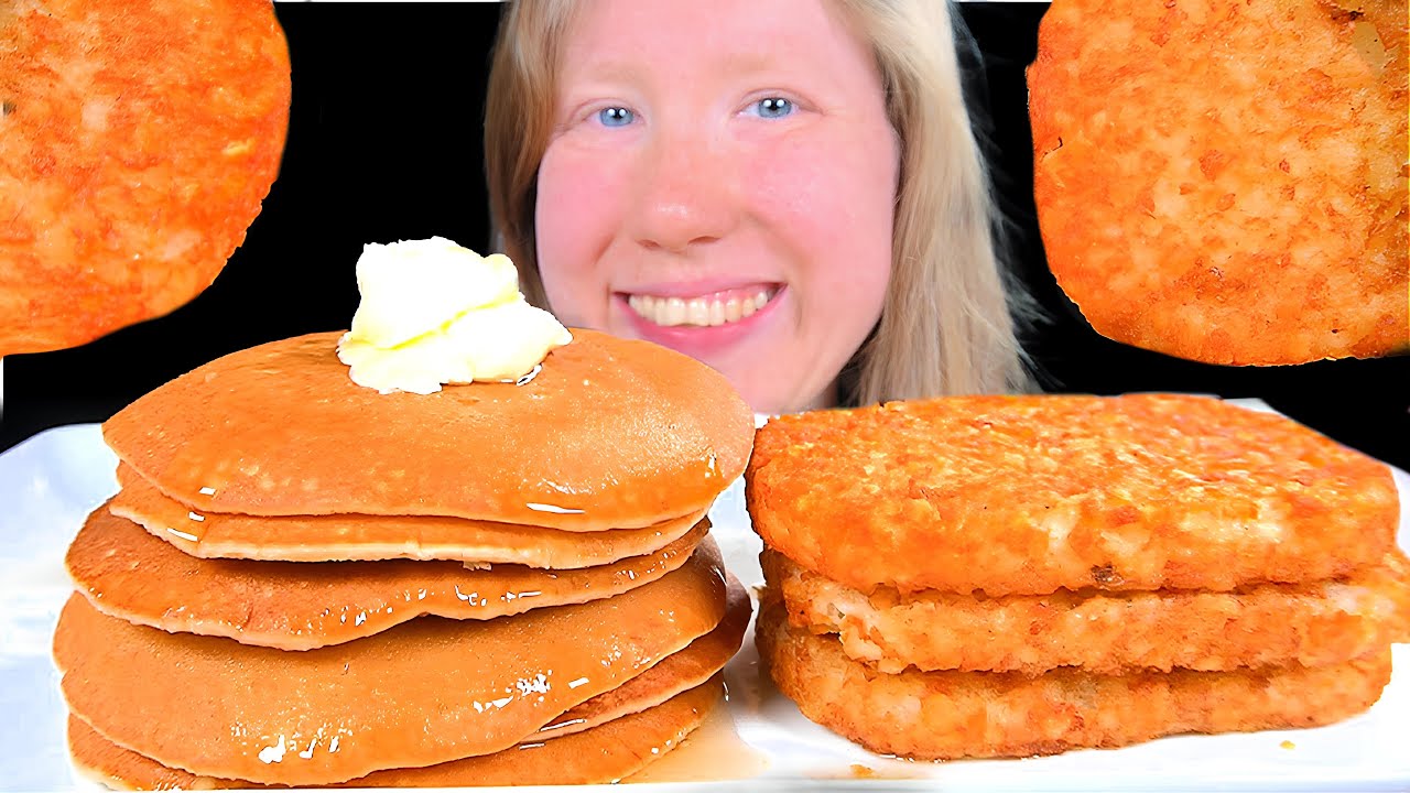 ASMR PANCAKES & HASHBROWNS MUKBANG EATING SOUNDS