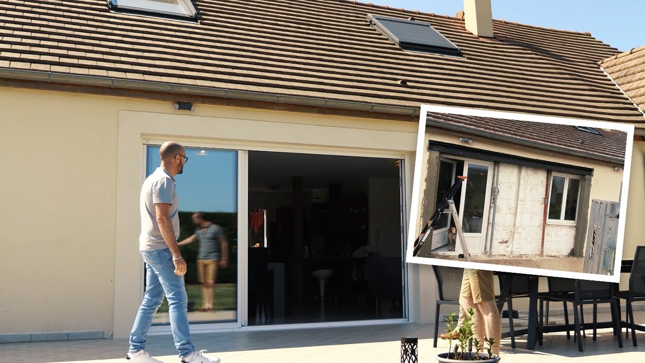 Transformation d'une simple fenêtre en baie coulissante OuvertureS en Essonne par Ateliers du Bois