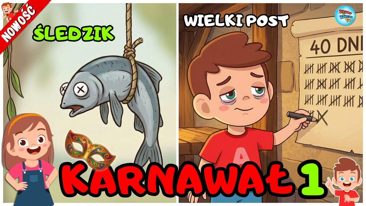 🎭 KAROLEK oraz TAJEMNICA KARNAWAŁU cz.1 – Śledzik i Wielki Post | Bajka EDUKACYJNA dla Dzieci 🐟