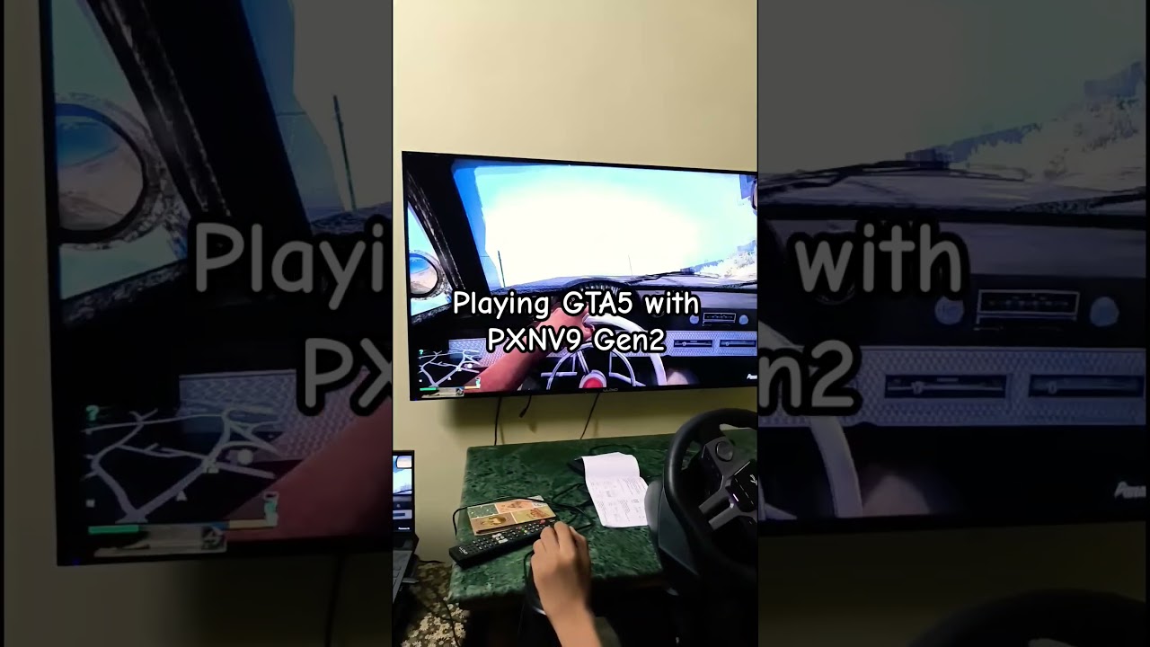 Playing GTA V with PXN V9 Gen2 #gaming #gta5 #steeringwheel #pxnv9