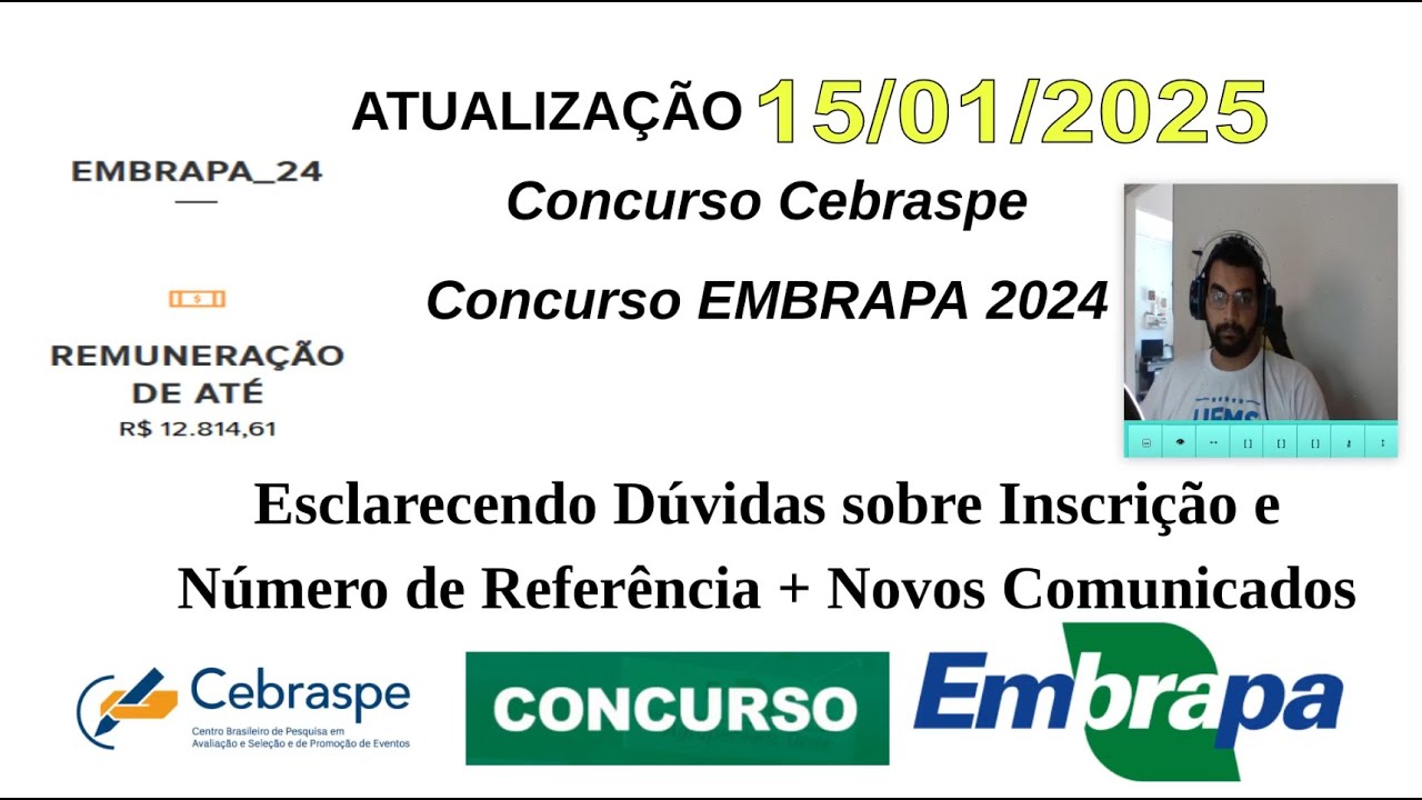 Concurso Cebraspe - EMBRAPA 2024 - Novos Comunicados - Dúvidas da Inscrição - Número de Referência