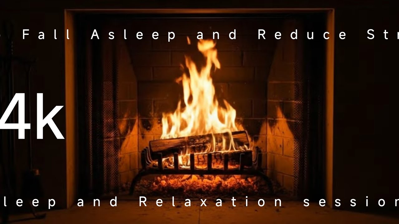 Relaxing Ambiance With a Fireplace and Guitar Music.(4K)