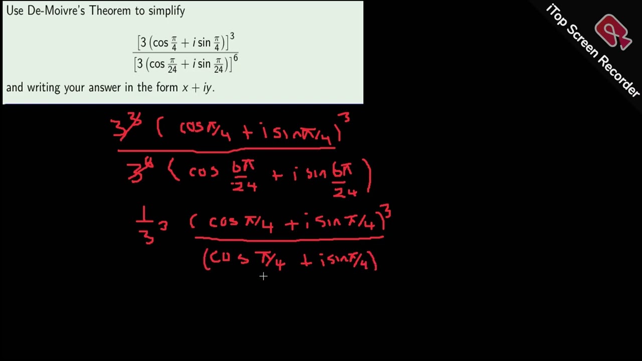 DE-MOIVRE'S THEOREM AND THE Nth ROOTS OF A COMPLEX NUMBER