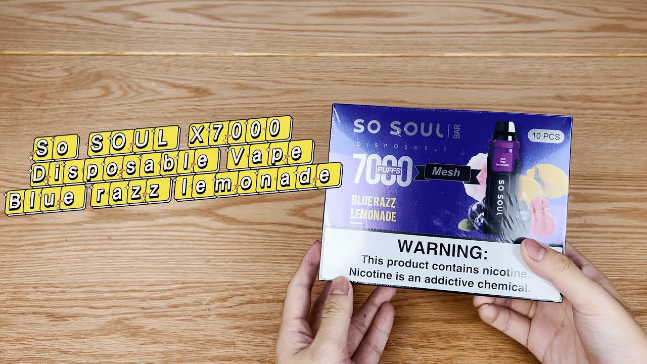 SoSoul X7000  Disposable Vape  Blue razz lemonade unbox