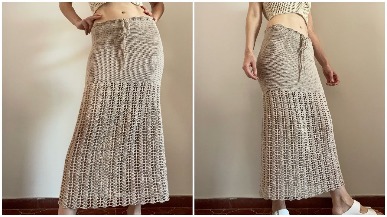 Длинная юбка крючком 💕🥰
