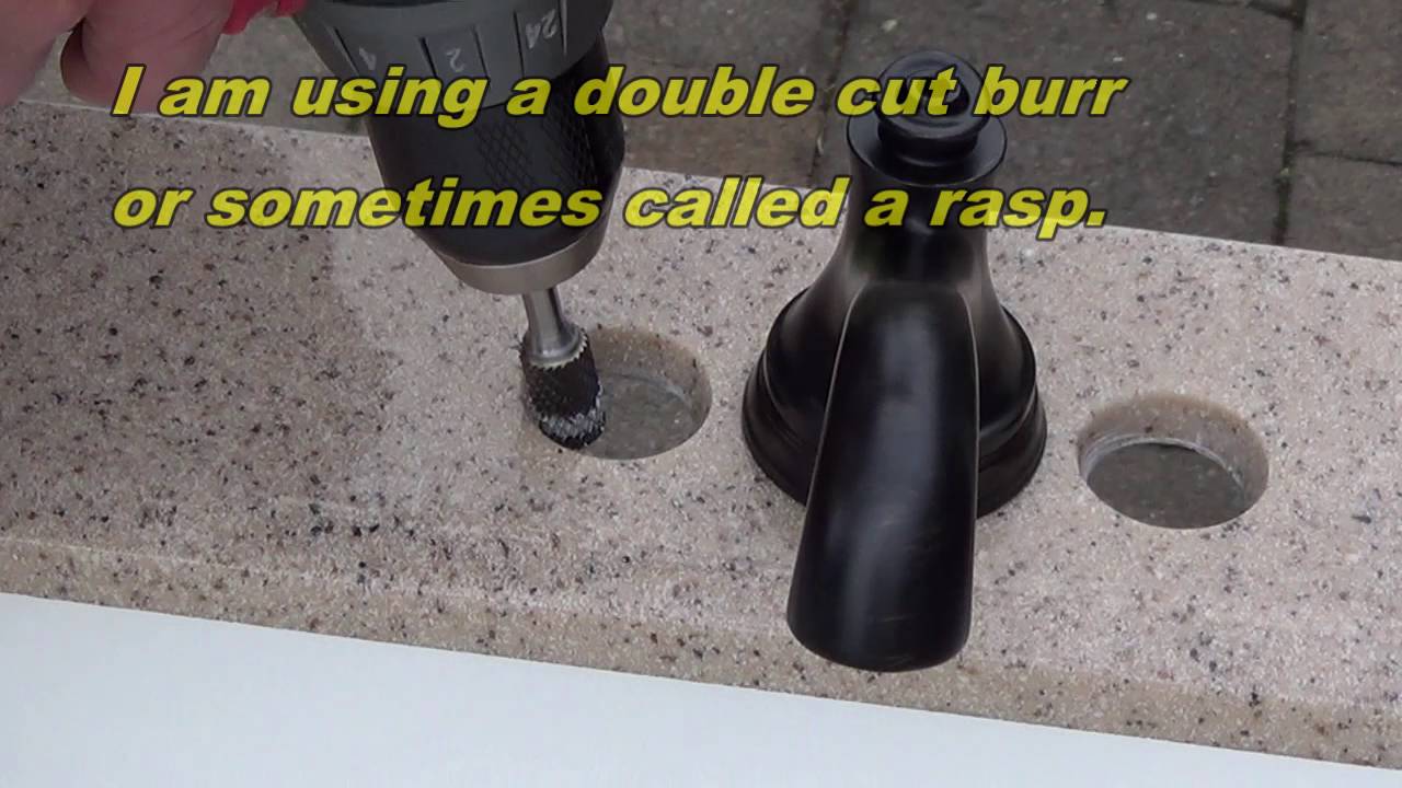 How to make a faucet hole bigger (larger)