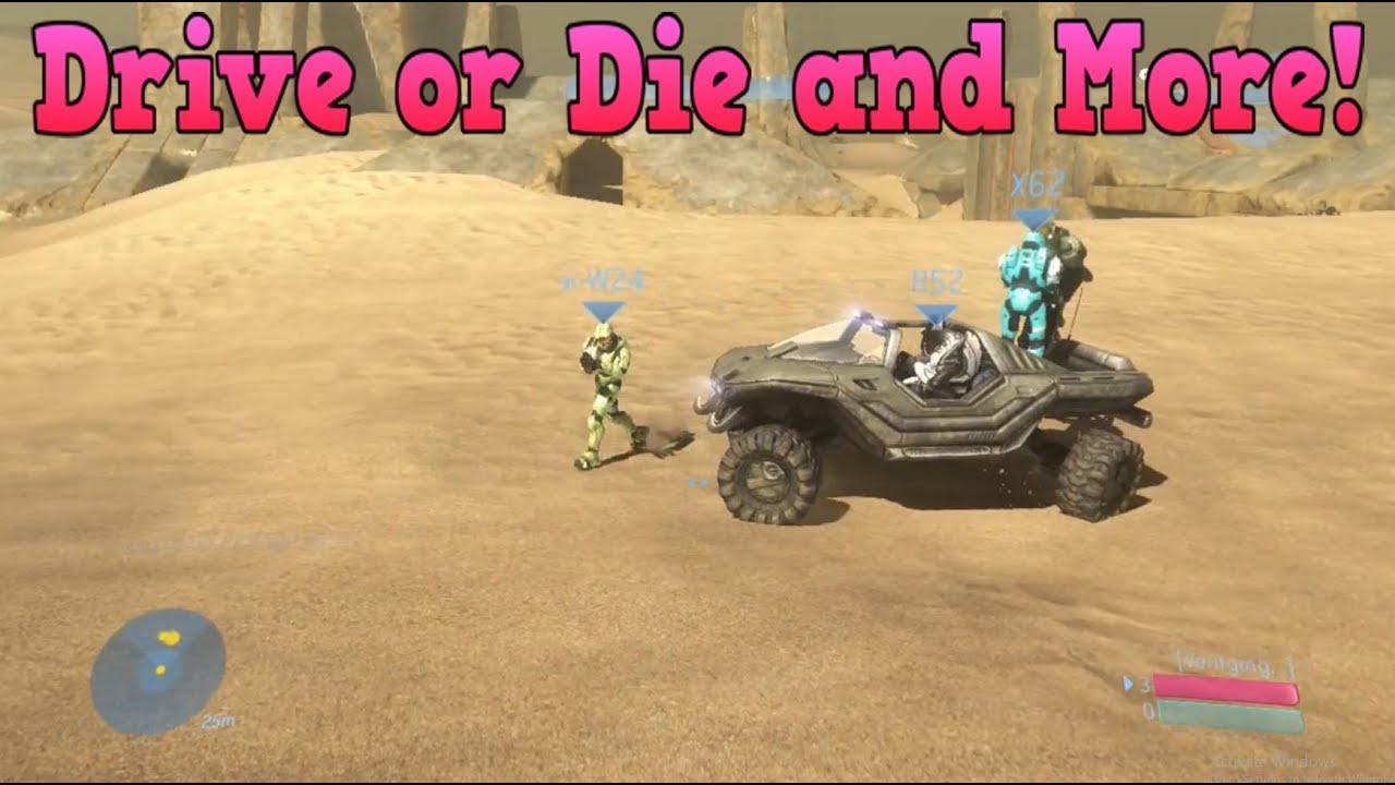 Halo 3 - Custom Games Drive or Die Funny Moments!