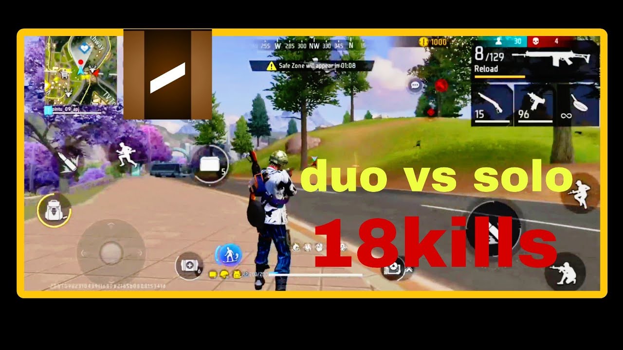 Free fire🔥 duo vs solo game 20 kills winning on solo game player 