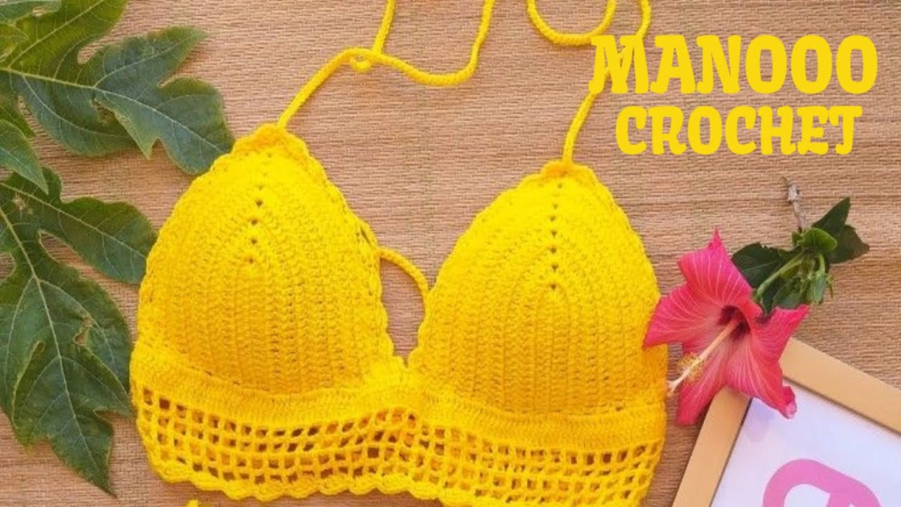 لانجرى كروشيه جديد توب برا كروشيه بكينى كروشيه | how to crochet crocheted bra, crocheted bikini