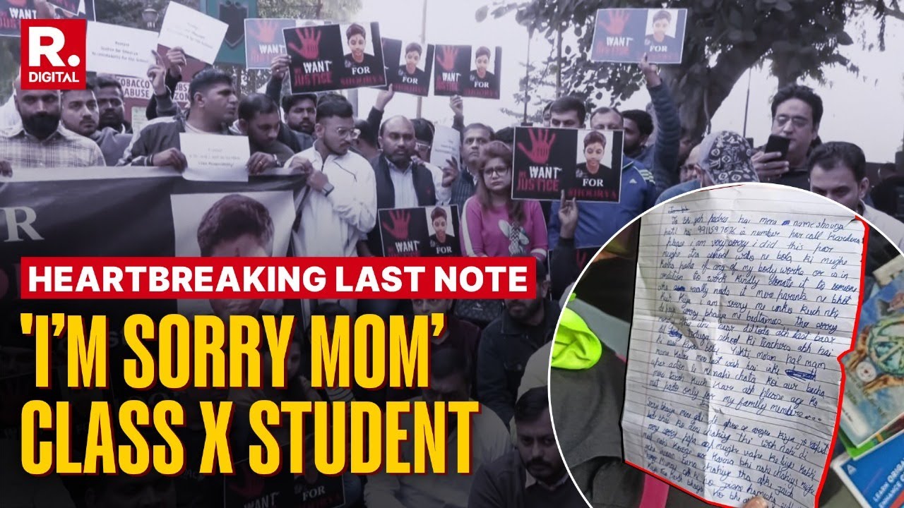 Heartbreaking Last Note: Class 10 Student&rsquo;s Suicide in Delhi | Rajendra Place | St. Columba's School