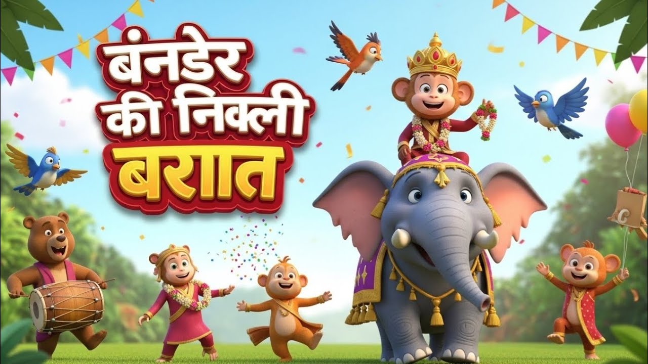 Bandar Ki Nikli Baraat || kids rhyme hindi - Baraati aaye hazaar 2026