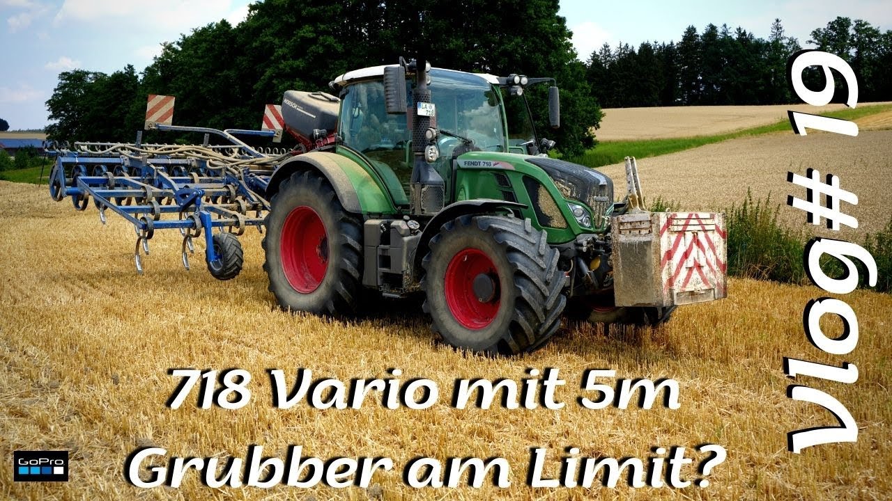 Vlog#19 Fendt 718 Vario mit Köckerling Grubber am Limit? Stoppelsturz cabview