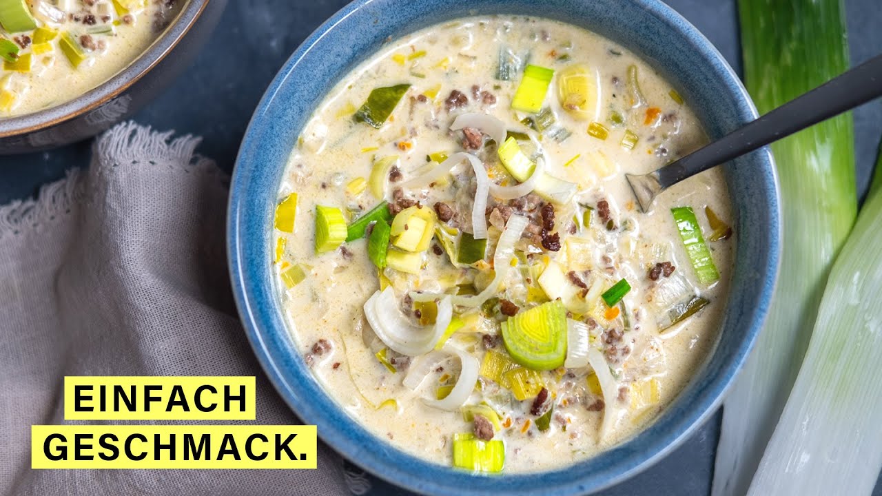 Der Partyklassiker: Lauchsuppe mit Hackfleisch!