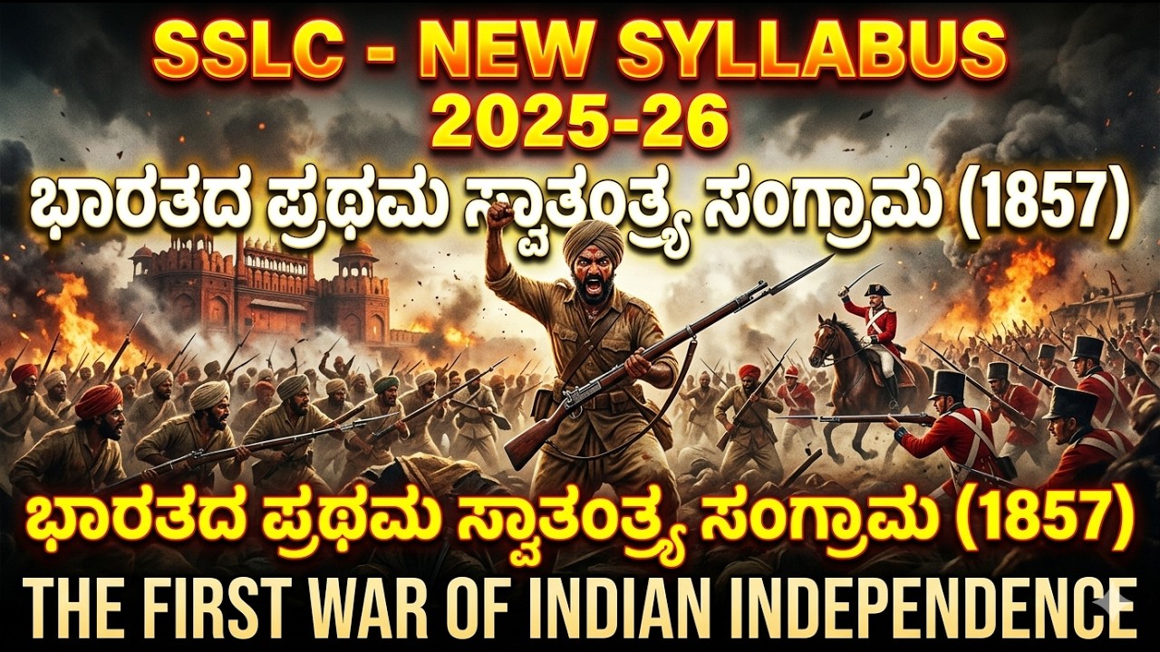 THE FIRST WAR OFINDIAN INDEPENDENCE (1857) | Bharathada prathama svaathantrya sangrama | sslc | 2024