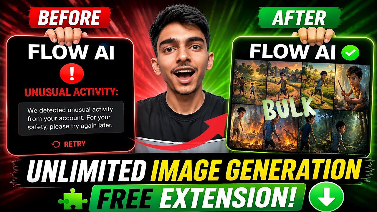 Google Flow Unlimited Images Generator 🤯 FREE Extension (No Unusual Activity Error) Full Tutorial