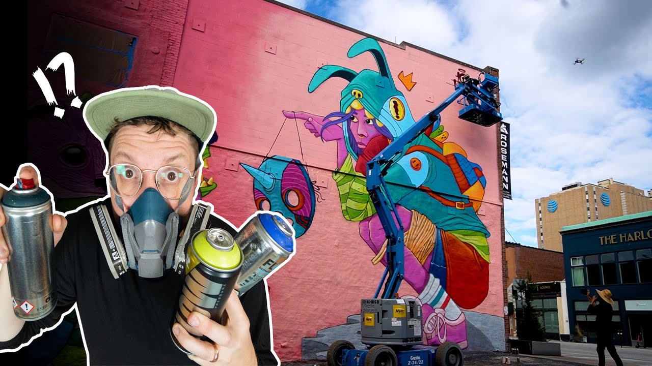 This Wall may have been Too Big... (Painting a Mural Full Process)