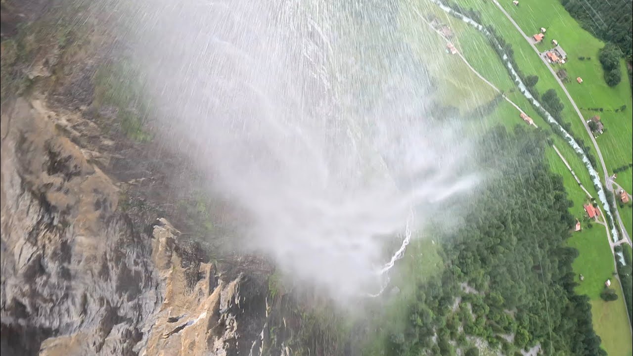 Flying through a Waterfall / Wingsuit BASE jump / Switzerland / 2025