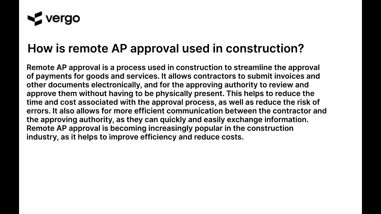 Remote AP Approval in Construction: Explained