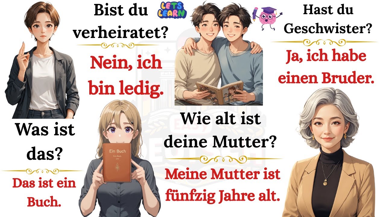 🇩🇪 150 Fragen und Antworten auf Deutsch für Anfänger | Deutsch lernen ✨