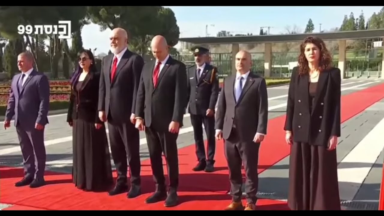 Edi Rama në Jeruzalem, Izrael – Ceremonia e pritjes nga Kryetari i Knesset (Parlamenti), Amir Ohana