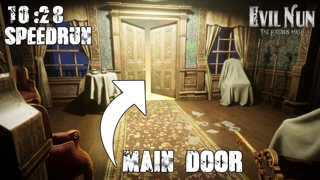 ESCAPE THROUGH MAIN DOOR! Evil Nun: The Broken Mask Speed Run Walkthrough No Commentary | Battle