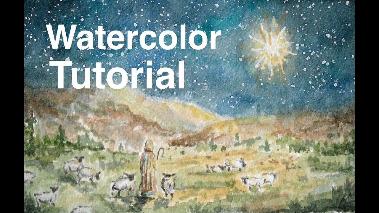 Watercolor Nativity Tutorial: Shepherd under the Star of Bethlehem