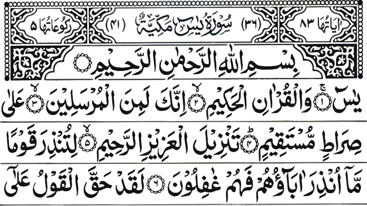 🔴 LIVE Surah Yaseen (سورة يس) | Arabic Text | Heart Touching Quran Recitation