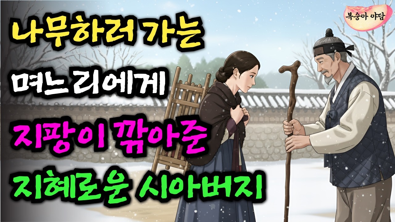 나무하러 가는 며느리에게 매일 지팡이를 깎아주는 지혜로운 시아버지 | 야담·민담·전설·설화·옛날이야기·오디오북·수면동화