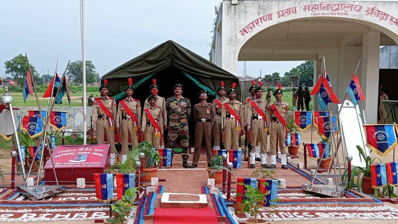 #NCC 42 BIHAR BN NCC SASARAM. It's  new cadets' Josh. Guard of honour for brigadier/group commander.