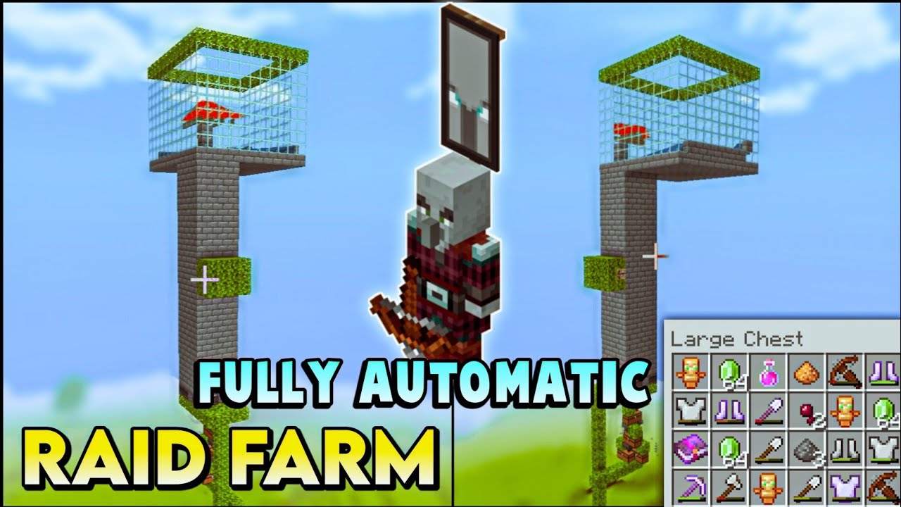 Fully Automatic Raid Farm In Minecraft PE/Bedrock 1.19 | AFK RAID FARM Tutorial In Hindi