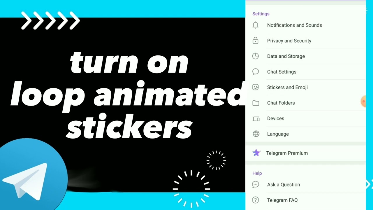 How To Turn On loop Animated Stickers On Telegram App