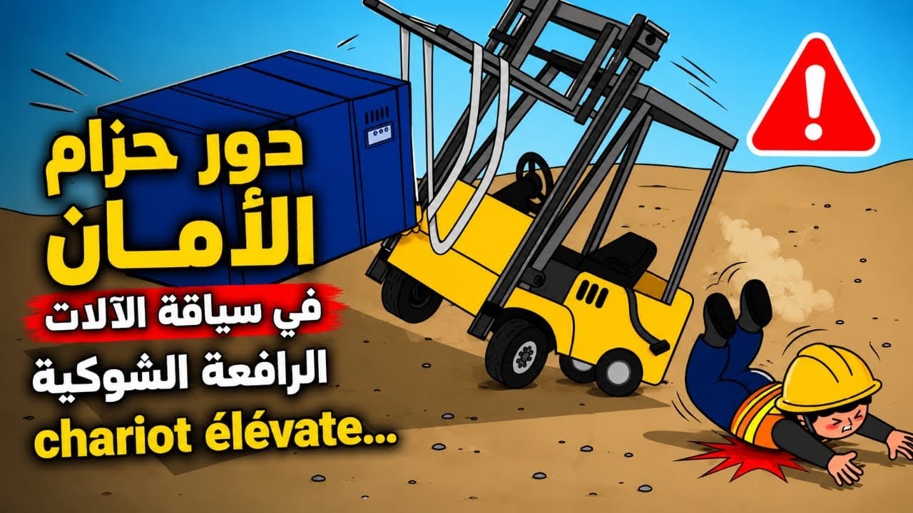 دور حزام الأمان في سياقة الآت الرافعة الشوكية chariot élévateur CLARK