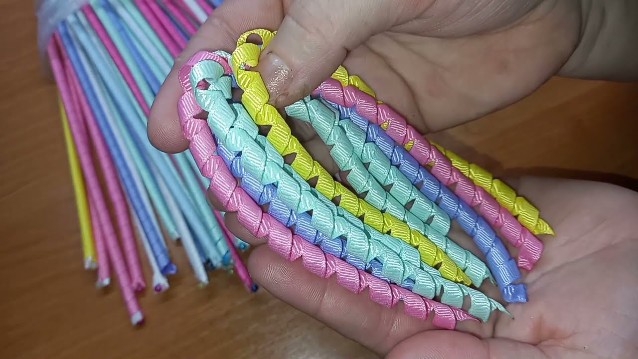 Как сделать спиральки из лент MK/DIY Канзаши от Алины Черноморченко 🎉