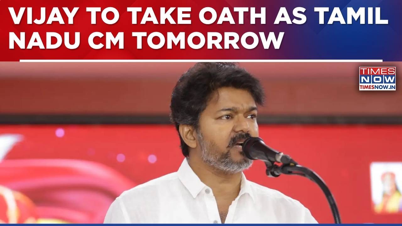 Vijay To Take Oath As Tamil Nadu Chief Minister Tomorrow; Preparations On At Nehru Indoor Stadium